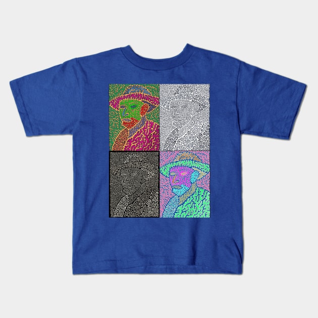 Van Gogh Portrait - Pop Art Style Montage Kids T-Shirt by NightserFineArts